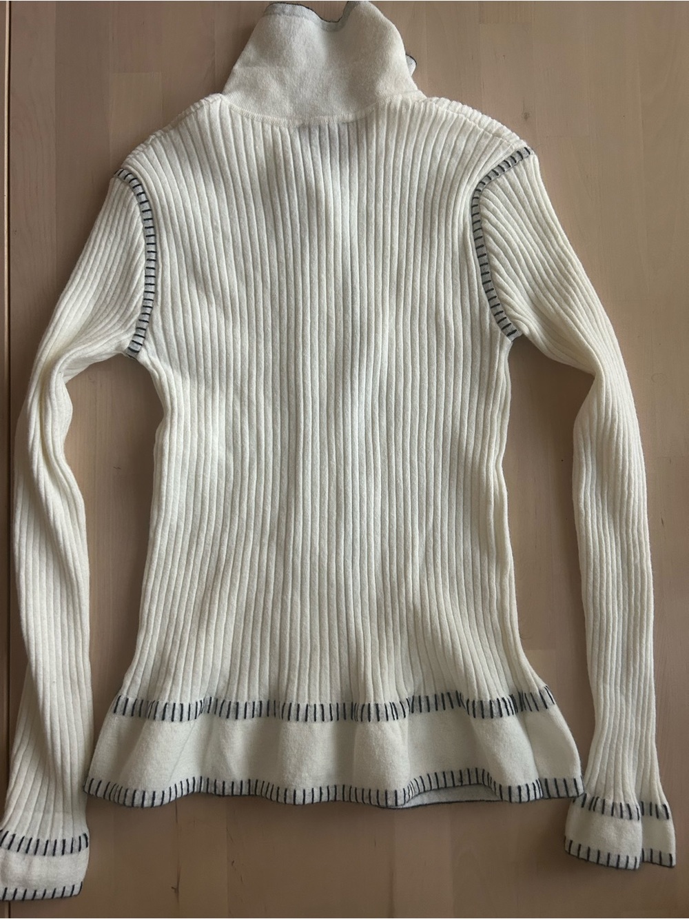RIHOAS Cream Ribbed Cardigan Jacket Size Small - Picture 4 of 4